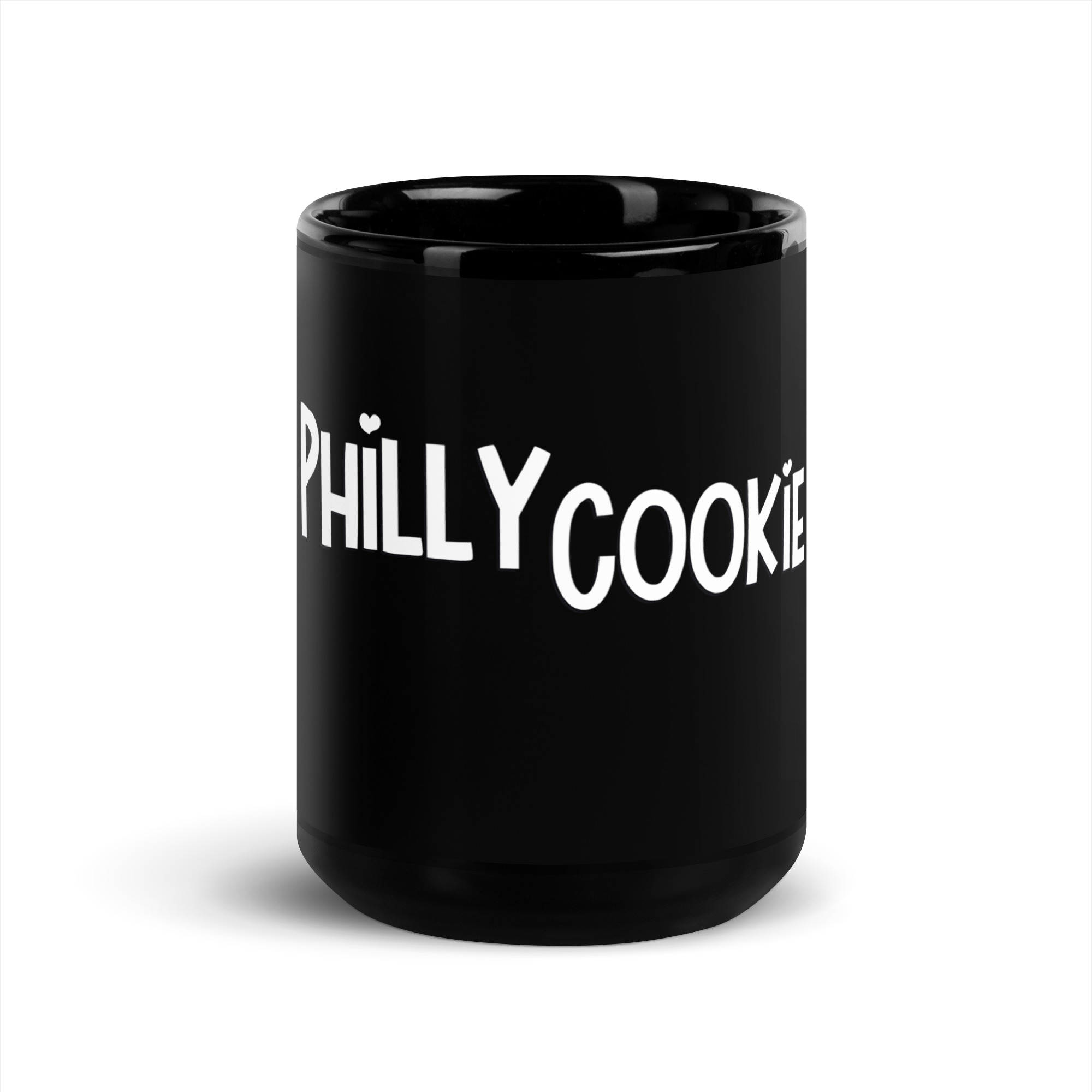 Philly Cookie Co Black Glossy Mug front close - Philly Cookie Co. Store