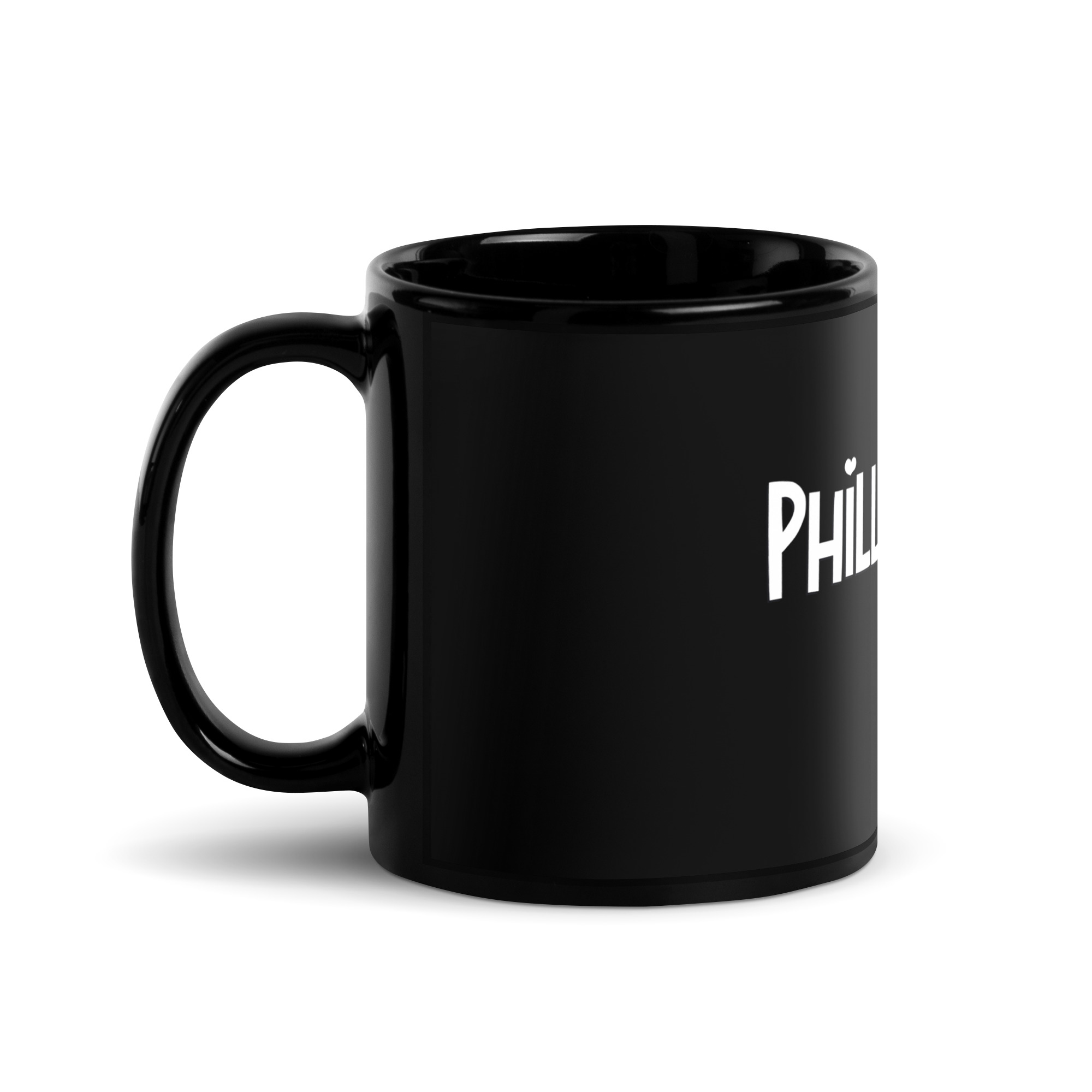 Philly Cookie Co Black Glossy Mug side view - Philly Cookie Co. Store